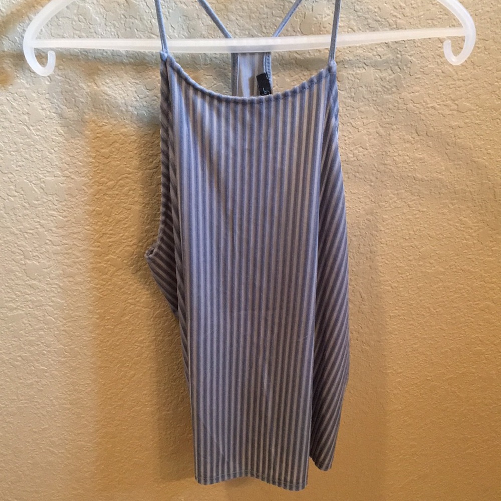 light blue racer back tank